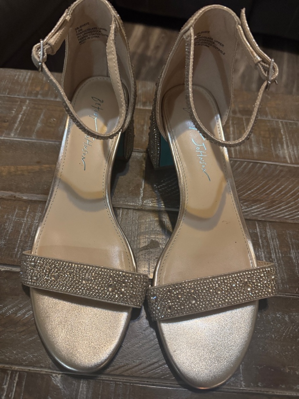 Dressy Ankle-Strap Sandals in Metallic Gold